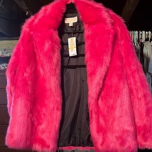 Pink faux fur